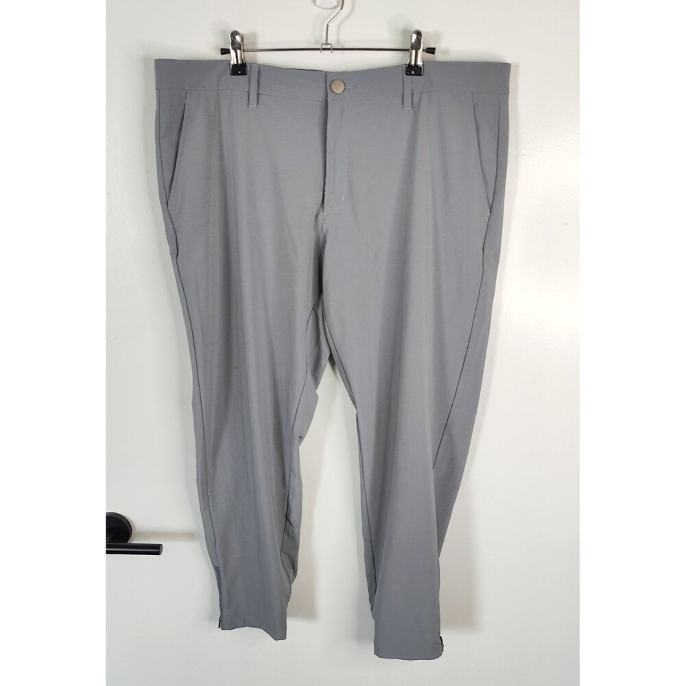 Primo Golf Pants Mens 38x29 Short Gray Slim Fit Jogger Zipper Ankle Stretch Golf